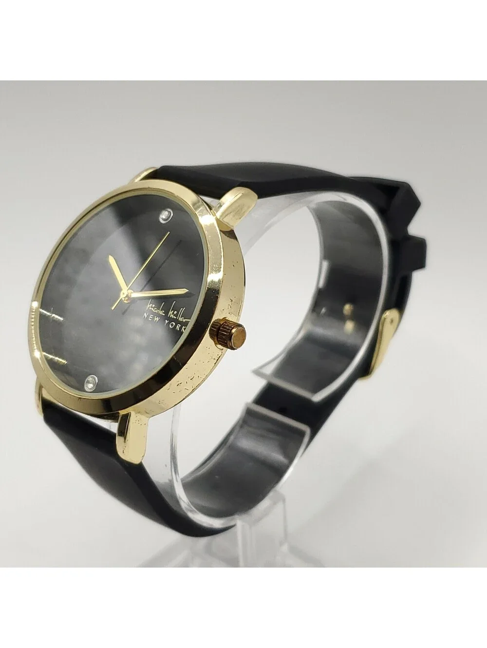 Nicole Miller New York Black Dial Womens Watch 38mm New Battery